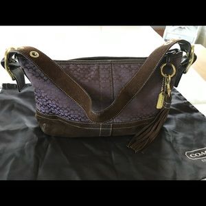 Coach signature purple and suede Purse
